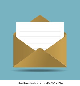 envelop with paper message vector illustration