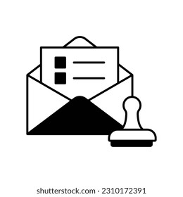 Envelop with stamp  Glyph Vector Icon that can easily edit or modify

