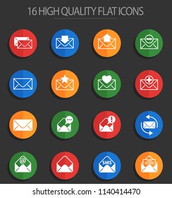 envelope 16 flat icons