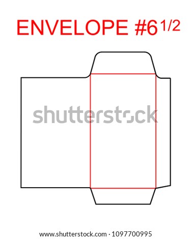 Envelope #6 1/2 die cut template of North American, USA Format regular, universal, wallet, booklet size commercial, business, regular standard mail letterhead, invoices, checks, statement, direct mail