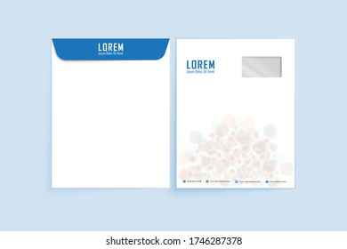 Envelope A4. Envelope A4 vector design. digital hand drawn. Paper envelope A4 set isolated on white background, vector illustration. Stationery Template Design Kit.