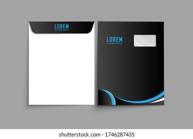 Envelope A4. Envelope A4 vector design. digital hand drawn. Paper envelope A4 set isolated on white background, vector illustration. Stationery Template Design Kit.