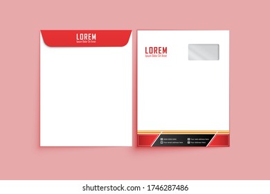 Envelope A4. Envelope A4 vector design. digital hand drawn. Paper envelope A4 set isolated on white background, vector illustration. Stationery Template Design Kit.