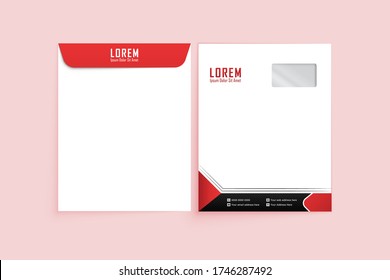Envelope A4. Envelope A4 vector design. digital hand drawn. Paper envelope A4 set isolated on white background, vector illustration. Stationery Template Design Kit.