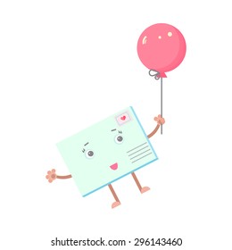 envelope  air balloon red vector