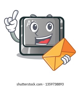 With envelope alt button isolated with the mascot