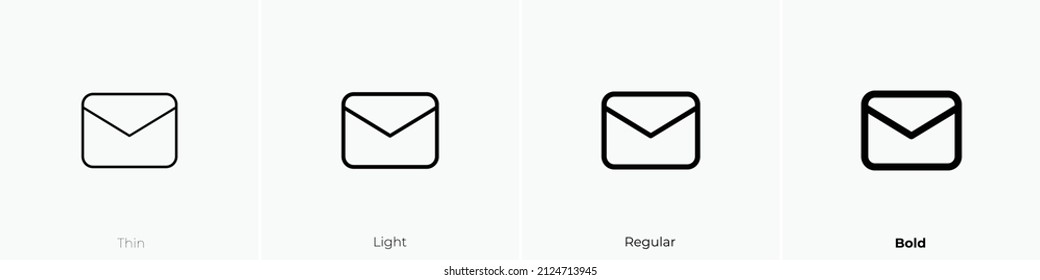 envelope alt icon. Thin, Light Regular And Bold style design isolated on white background