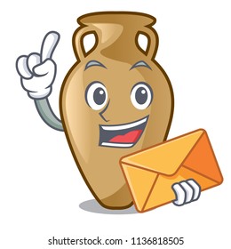 With envelope amphora character cartoon style