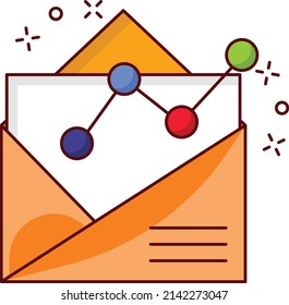 envelope analytic Vector illustration on a transparent background.Premium quality symbols. vector line flat  icon for concept and graphic design.