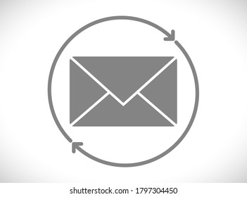 envelope in arrow circle icon concept