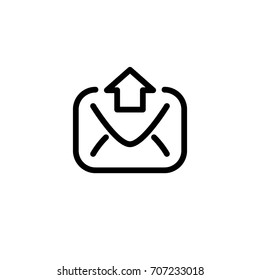 envelope and arrow icon, sign outgoing message vector illustration