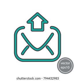 envelope and arrow icon, sign outgoing message vector illustration