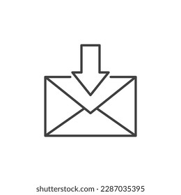 Envelope with Arrow vector Email Download or Receive concept icon or symbol in outline style