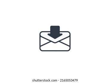 Envelope with Arrow Vector Isolated Emoticon. Incoming mail Icon