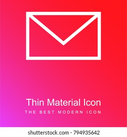 Envelope back view outline red and pink gradient material white icon minimal design