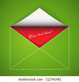 Envelope background with folding paper shadow effect. EPS10 vector