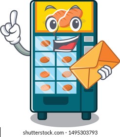 With envelope bakery vending machine in character shape