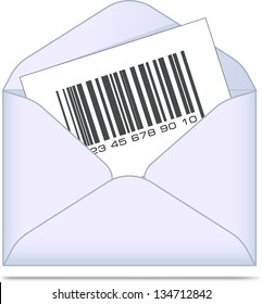 Envelope with bar code. Vector illustration.