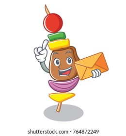 With envelope barbecue character cartoon style