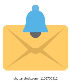 
An envelope with a bell symbolising message alert
