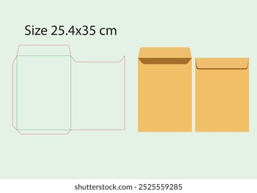 Envelope Between C4 -  C3 Size Die cut - Layout - Template