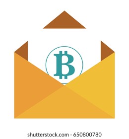 envelope with bitcoin symbol