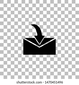 Envelope. Black flat icon on a transparent background. Pictogram for your project