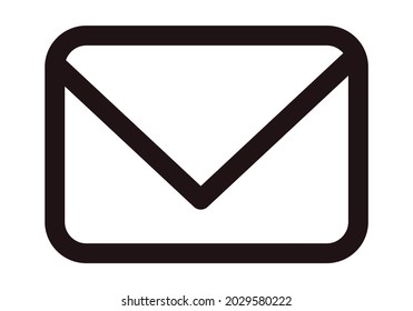 Envelope black icon for email application.