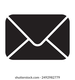 Envelope black icon. vector illustration.