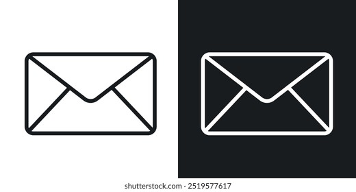 Envelope black and white icon.
