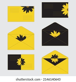 vector de flor amarillo negro
