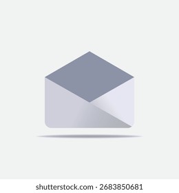 Envelope with blank card isolated on white background for mail and communication design