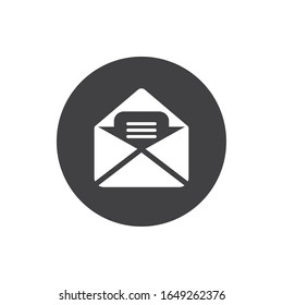 Envelope block flat style icon design, Social media multimedia communication digital marketing internet web and connect theme Vector illustration