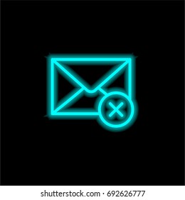 Envelope blue glowing neon ui ux icon. Glowing sign logo vector