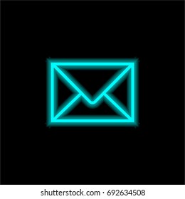 Envelope blue glowing neon ui ux icon. Glowing sign logo vector