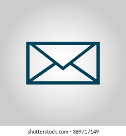 Envelope blue icon on grey background with white on center