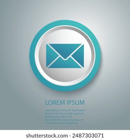 Envelope blue icon. Vector illustration