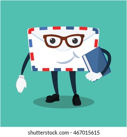 envelope with book illustration design