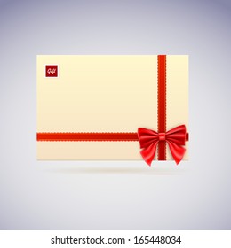 Envelope with bow, gift, joyful message