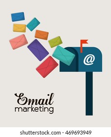 envelope box email marketing send icon. Colorful and flat design. Vector illustration