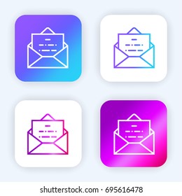 Envelope bright purple and blue gradient app icon