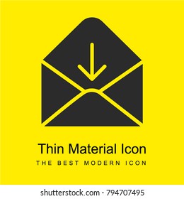 Envelope bright yellow material minimal icon or logo design