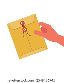 Envelope Brown Icon stock illustration. Realistic brown envelope with empty letter for your design or business.