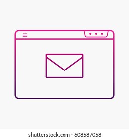 Envelope and Browser Icon. Flat Isolated Graphic Vector Outline Design