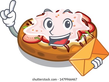 With envelope bruschetta in the a cartoon lunchbox