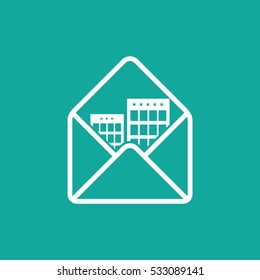 Envelope building vector icon