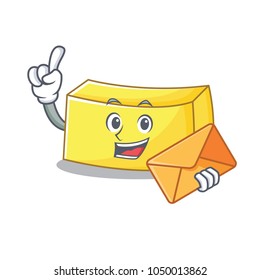 With envelope butter character cartoon style