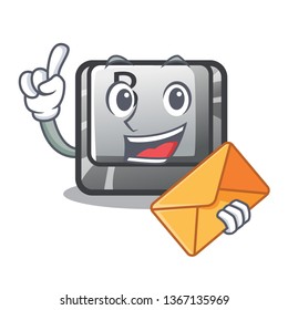 With envelope button B isolated with the cartoon