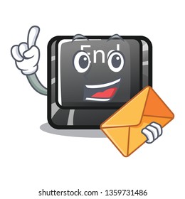 With envelope button end in the shape character