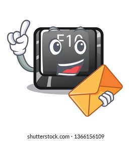 With envelope button f10 on a keyboard character